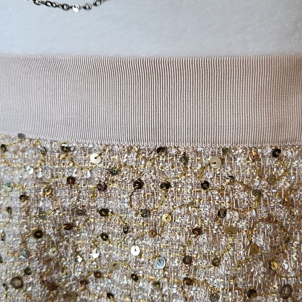 kate spade skirt the rules gold metallic sequined tweed skirt